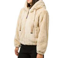 Bomber pelliccia sintetica beige da donna con chiusura a zip Swish Jeans