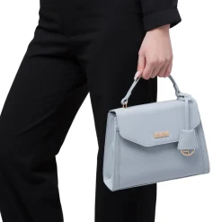 Borsa a mano azzurra da Donna con targhetta logo Lora Ferres