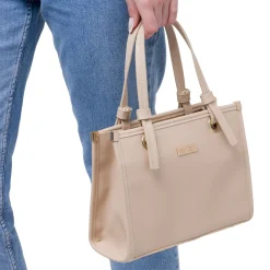 Borsa a mano beige da Donna con manico dettaglio nodo Lora Ferres