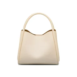 Borsa a mano beige da Donna con logo dorato Lora Ferres