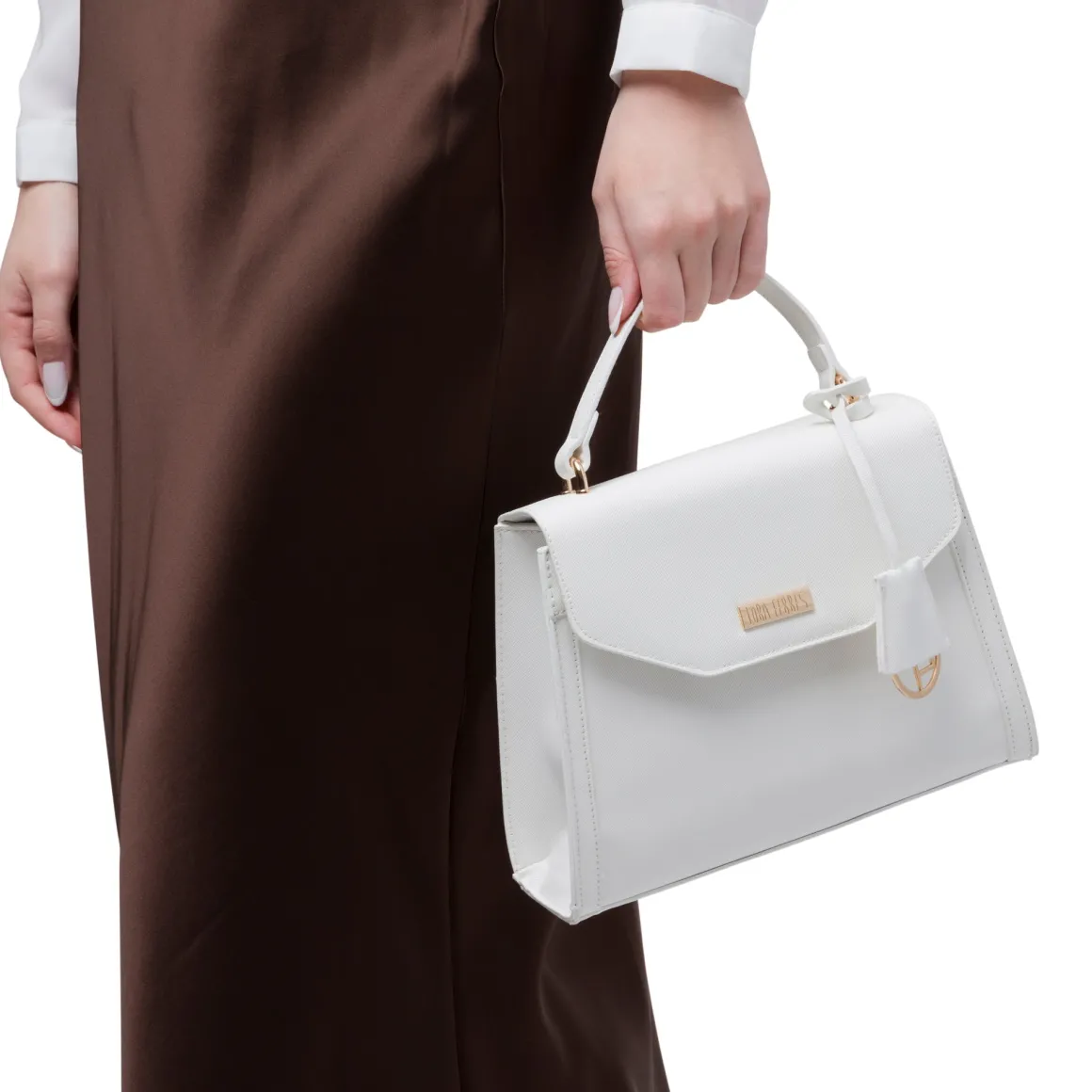 Borsa a mano bianca da Donna con tracolla rimovibile Lora Ferres