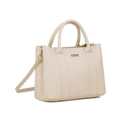 Borsa a mano bianco off-white da Donna con logo in metallo Lora Ferres