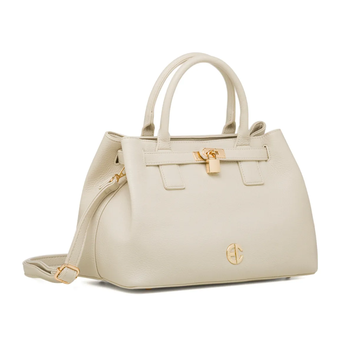 Borsa a mano bianco off-white da Donna con dettaglio lucchetto Enrico Coveri