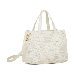 Borsa a mano bianco off-white da Donna con tracolla e dettagli traforati Carrera Jeans