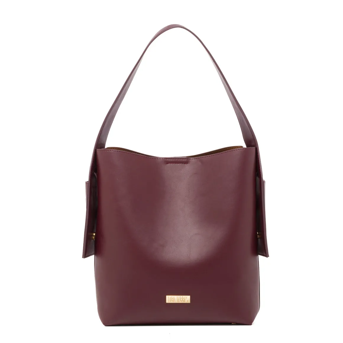 Borsa a mano Bordeaux da Donna con logo Lora Ferres