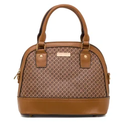 Borsa a mano da donna marrone con logo Lora Ferres