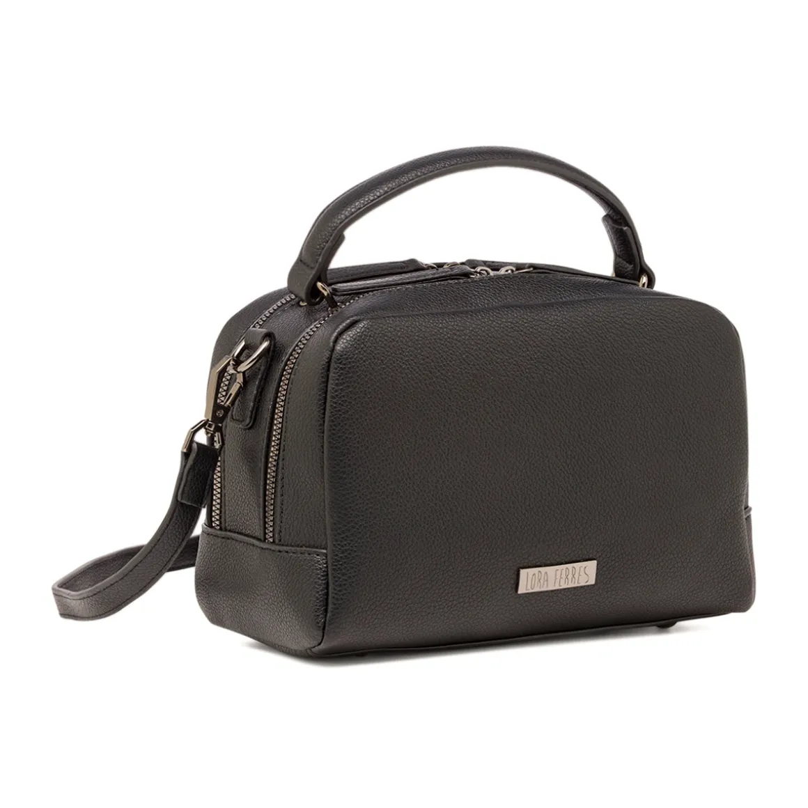 Borsa a mano da donna nera Lora Ferres con tracolla
