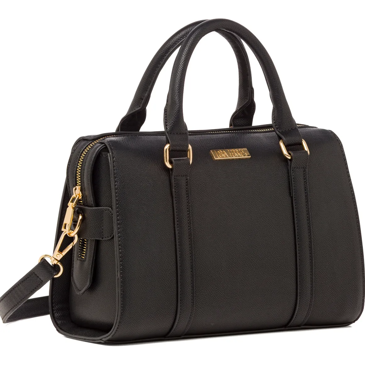 Borsa a Mano da Donna Nera con Tracolla Rimovibile Lora Ferres