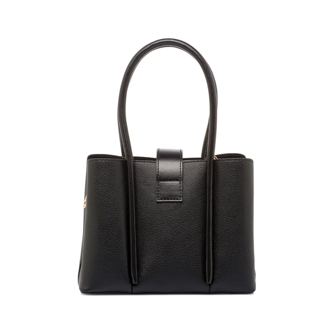 Borsa a Mano da Donna Nera con Dettagli Oro Lora Ferres