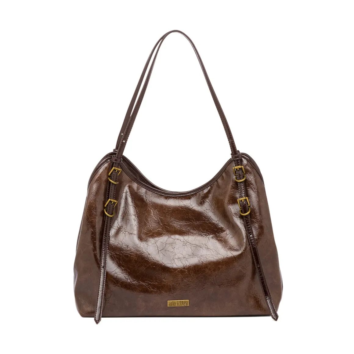 Borsa a mano marrone da Donna con dettagli in metallo Lora Ferres