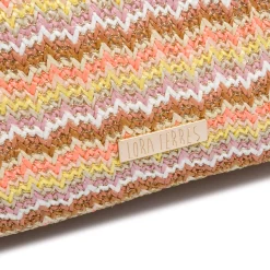 Borsa a mano multicolore da Donna effetto rafia con un pattern a zig-zag Lora Ferres