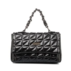 Borsa a mano nera da Donna con manici a catena Lora Ferres
