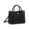 Borsa a mano nera da Donna con logo in metallo Lora Ferres