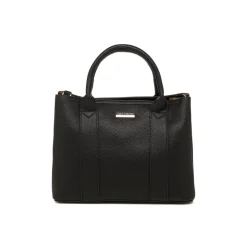 Borsa a mano nera da Donna con logo in metallo Lora Ferres
