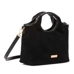 Borsa a mano nera da Donna con manico a cerchio Lora Ferres