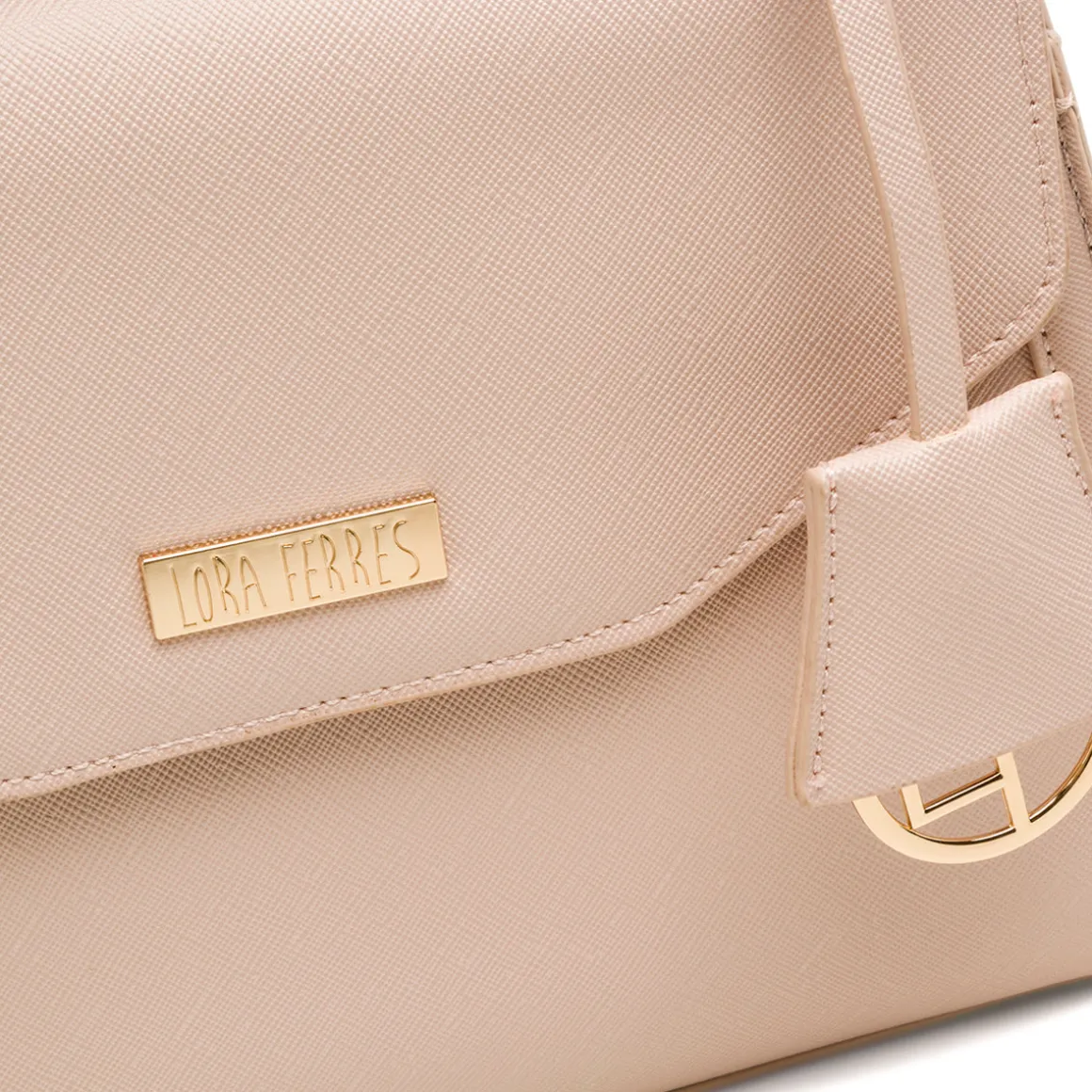 Borsa a mano rosa da Donna con targhetta logo Lora Ferres