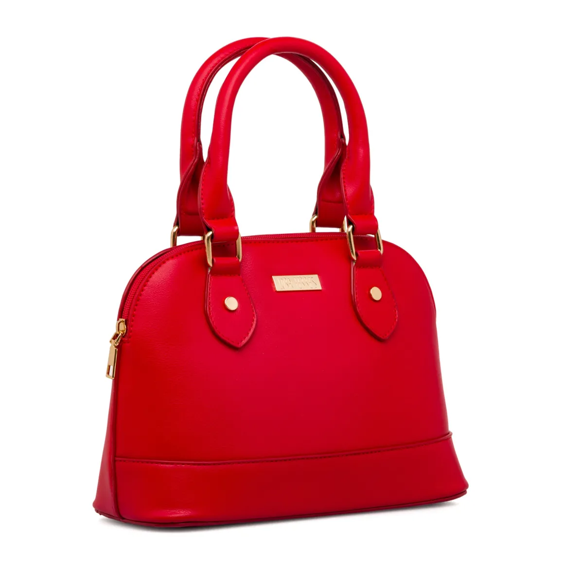 Borsa a mano rossa da Donna con inserti in metallo dorati Lora Ferres