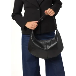 Borsa a mezzaluna nera da Donna Lora Ferres