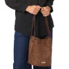 Borsa a secchiello con stampa animalier marrone da Donna Lora Ferres