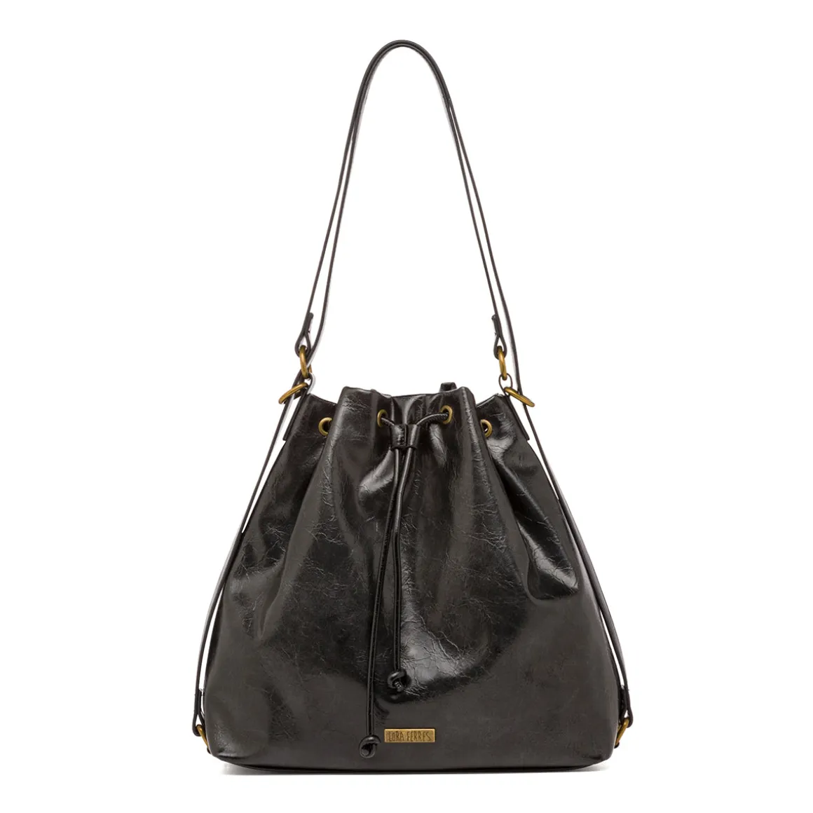 Borsa a secchiello nera da Donna Lora Ferres