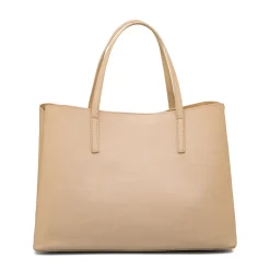 Borsa a spalla beige da Donna con inserti e logo dorati Lora Ferres