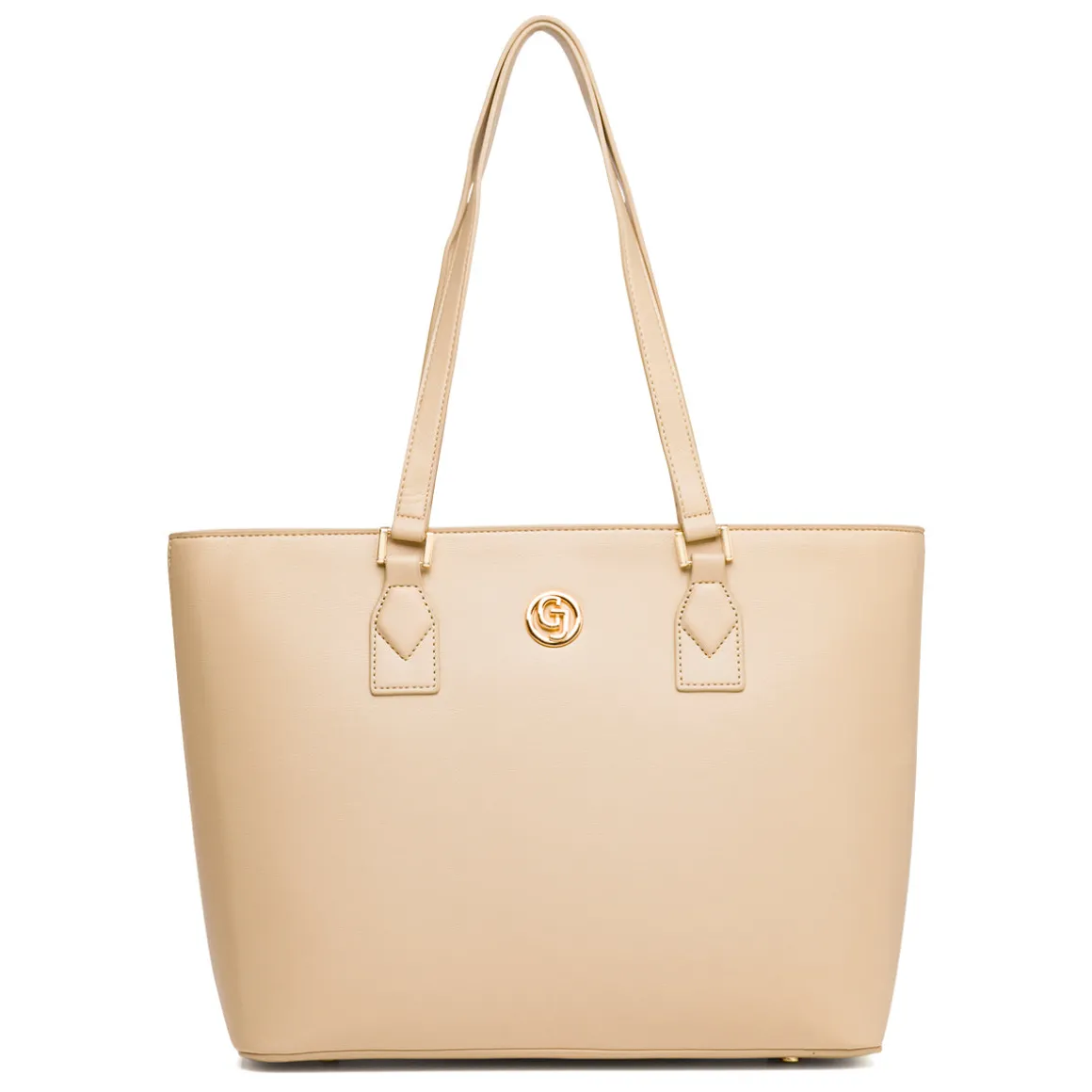 Borsa a spalla Beige da Donna con logo in metallo Carrera Jeans