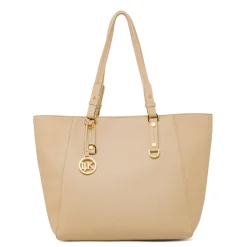 Borsa a spalla beige da Donna con ciondolo logo Lumberjack