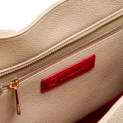 Borsa a spalla beige da Donna con ciondolo logo Lumberjack