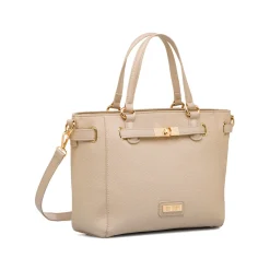 Borsa a spalla beige da Donna con dettaglio chiusura a incastro Lora Ferres
