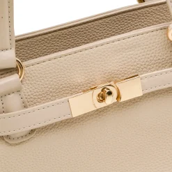 Borsa a spalla beige da Donna con dettaglio chiusura a incastro Lora Ferres