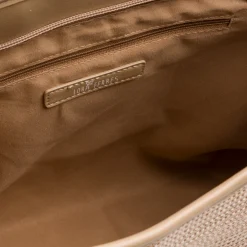 Borsa a spalla Beige da Donna effetto rafia e con logo in metallo Lora Ferres