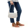 Borsa a spalla bianca Carrera Jeans con logo in metallo