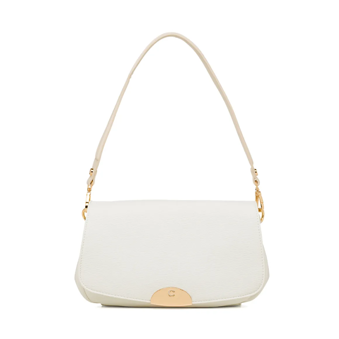 Borsa a spalla bianca Carrera Jeans con logo in metallo