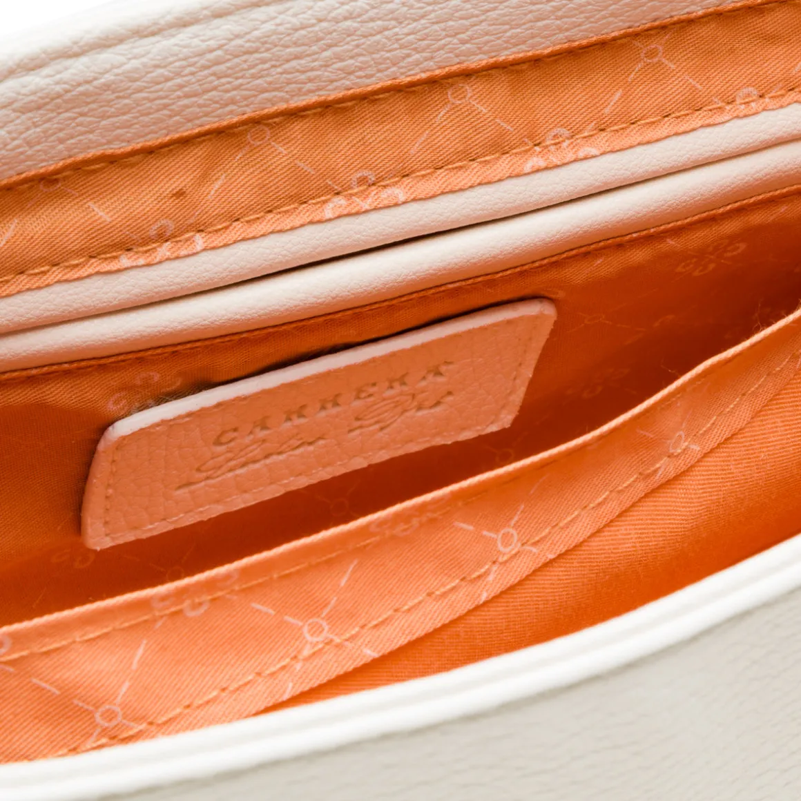 Borsa a spalla bianca Carrera Jeans con logo in metallo
