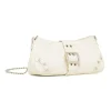 Borsa a Spalla Bianca da Donna con Borchie e Fibbia frontale Lora Ferres