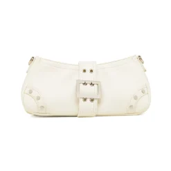 Borsa a Spalla Bianca da Donna con Borchie e Fibbia frontale Lora Ferres