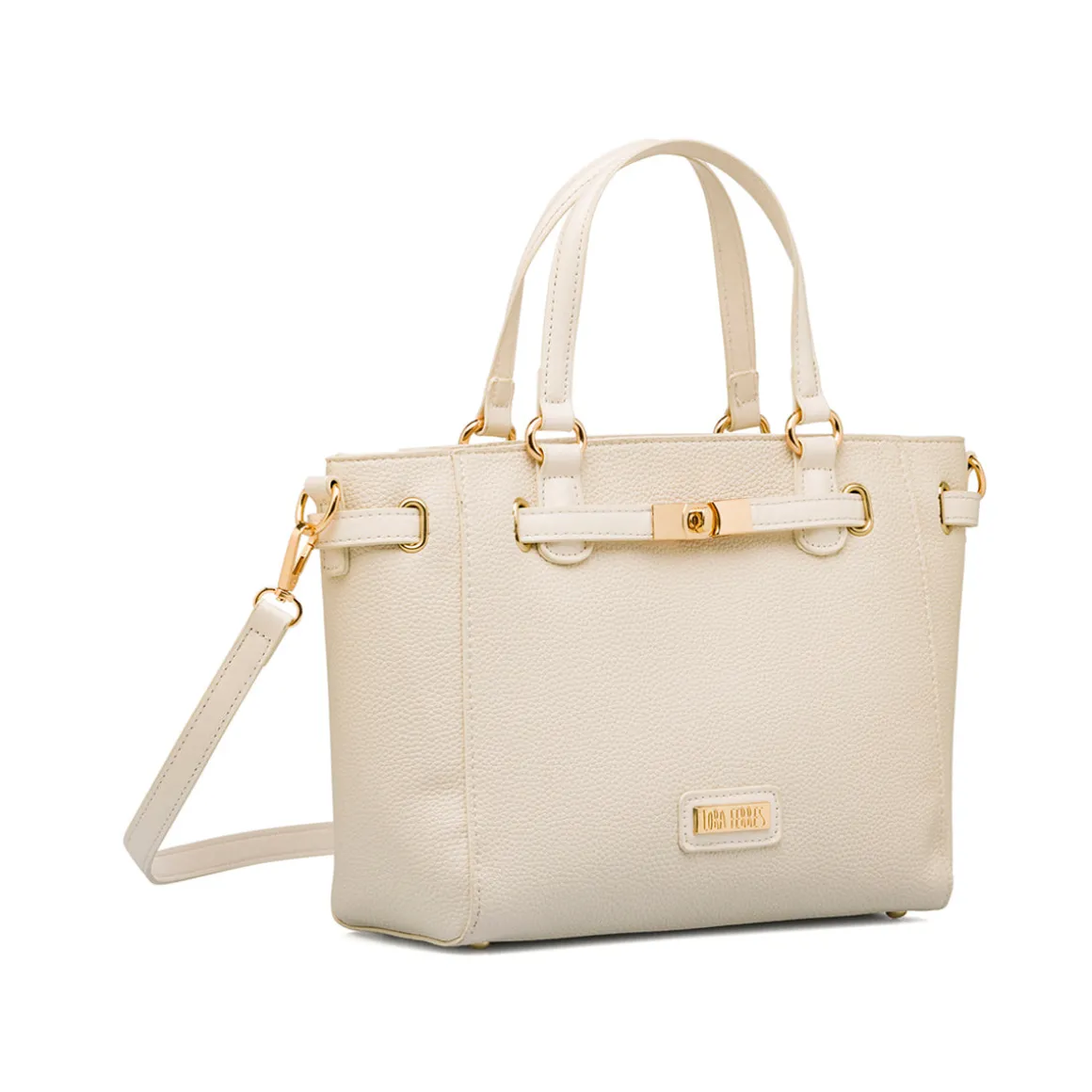 Borsa a spalla bianca da Donna con chiusura a incastro Lora Ferres