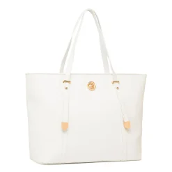 Borsa a spalla bianca da Donna con logo in metallo Carrera Jeans
