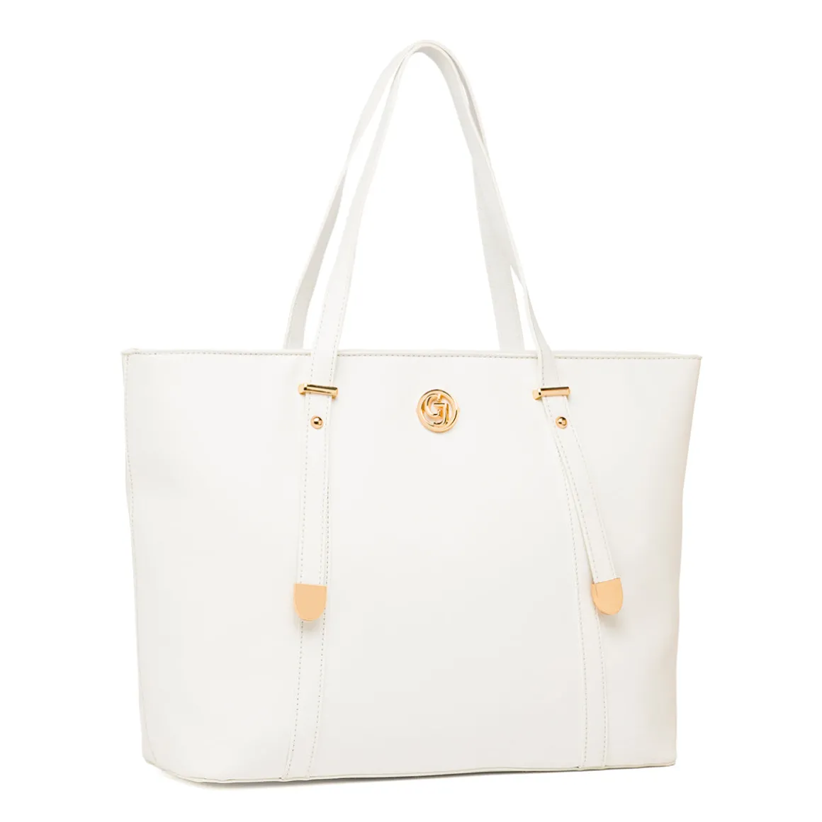 Borsa a spalla bianca da Donna con logo in metallo Carrera Jeans
