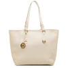 Borsa a spalla bianca off-white da Donna con logo pendente dorato Lumberjack