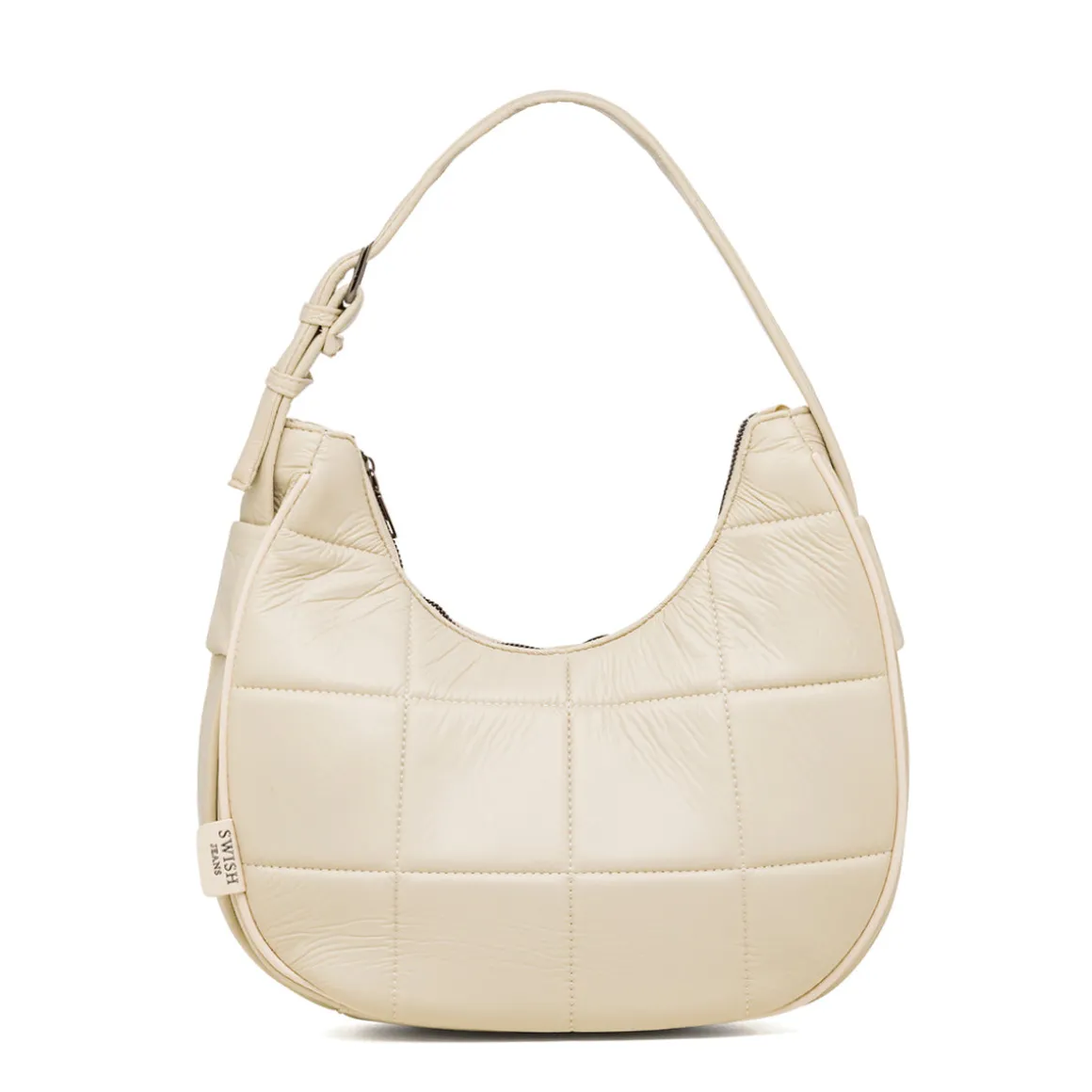 Borsa a spalla bianco off-white da donna effetto trapuntato Swish Jeans