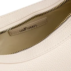 Borsa a spalla bianco off-white da Donna con logo in metallo Lora Ferres