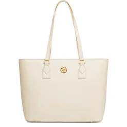 Borsa a spalla Bianco off-white da Donna con logo in metallo Carrera Jeans
