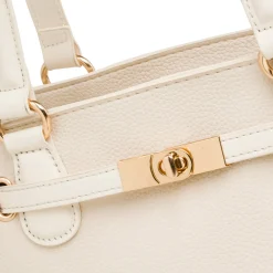Borsa a spalla bianco off-white da Donna con rifiniture dorate Lora Ferres