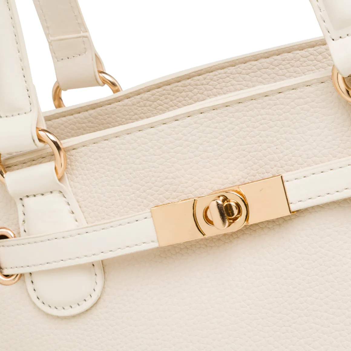 Borsa a spalla bianco off-white da Donna con rifiniture dorate Lora Ferres