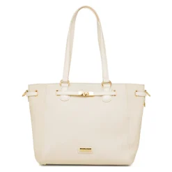 Borsa a spalla bianco off-white da Donna con rifiniture dorate Lora Ferres