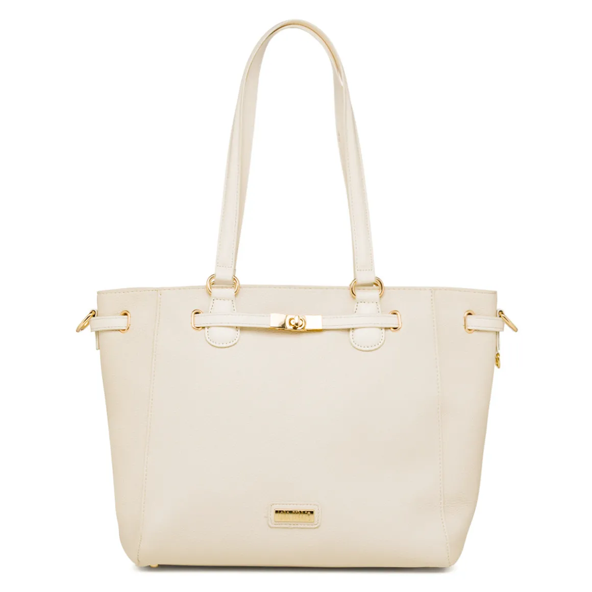 Borsa a spalla bianco off-white da Donna con rifiniture dorate Lora Ferres