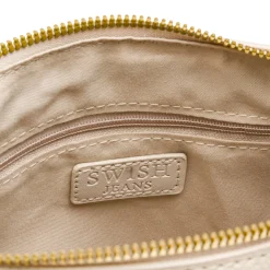 Borsa a spalla bianco off-white da Donna con catena e logo Swish Jeans