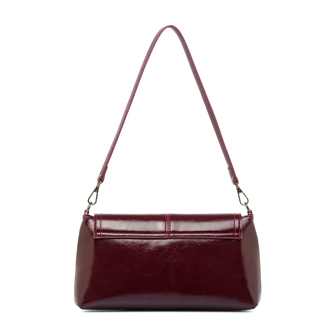 Borsa a Spalla da Donna Bordeaux Dettagli Metal Lora Ferres