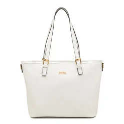 Borsa a spalla da donna bianca con tracolla rimovibile Lora Ferres